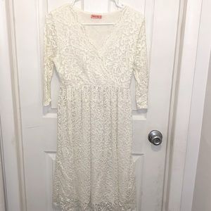 Hello Miz white lace maternity dress